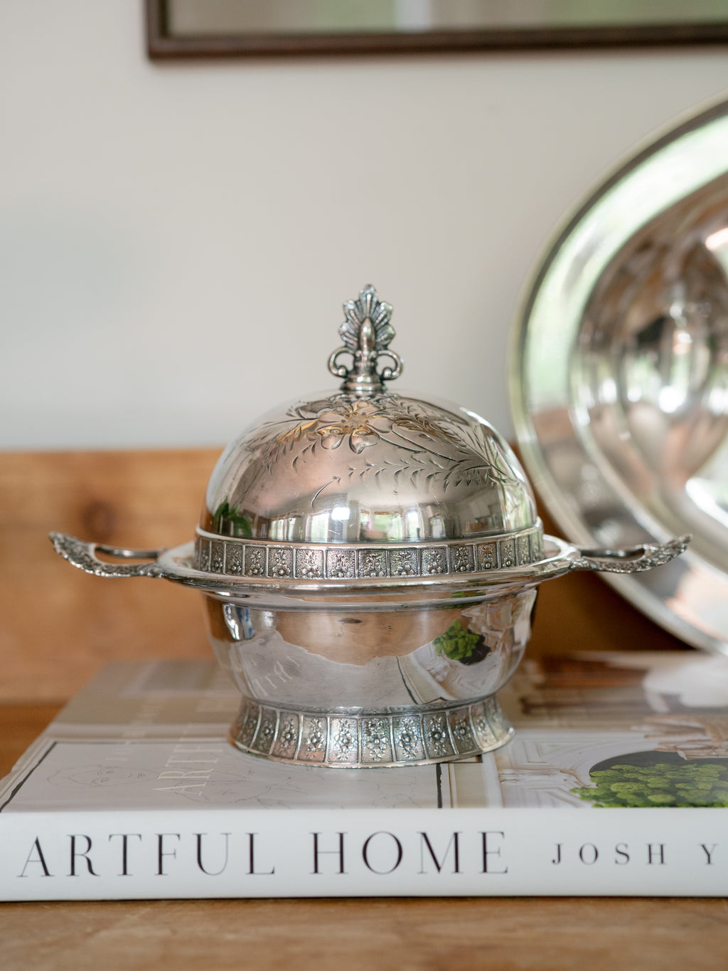 Italian Silverplate Lidded Butter Dish