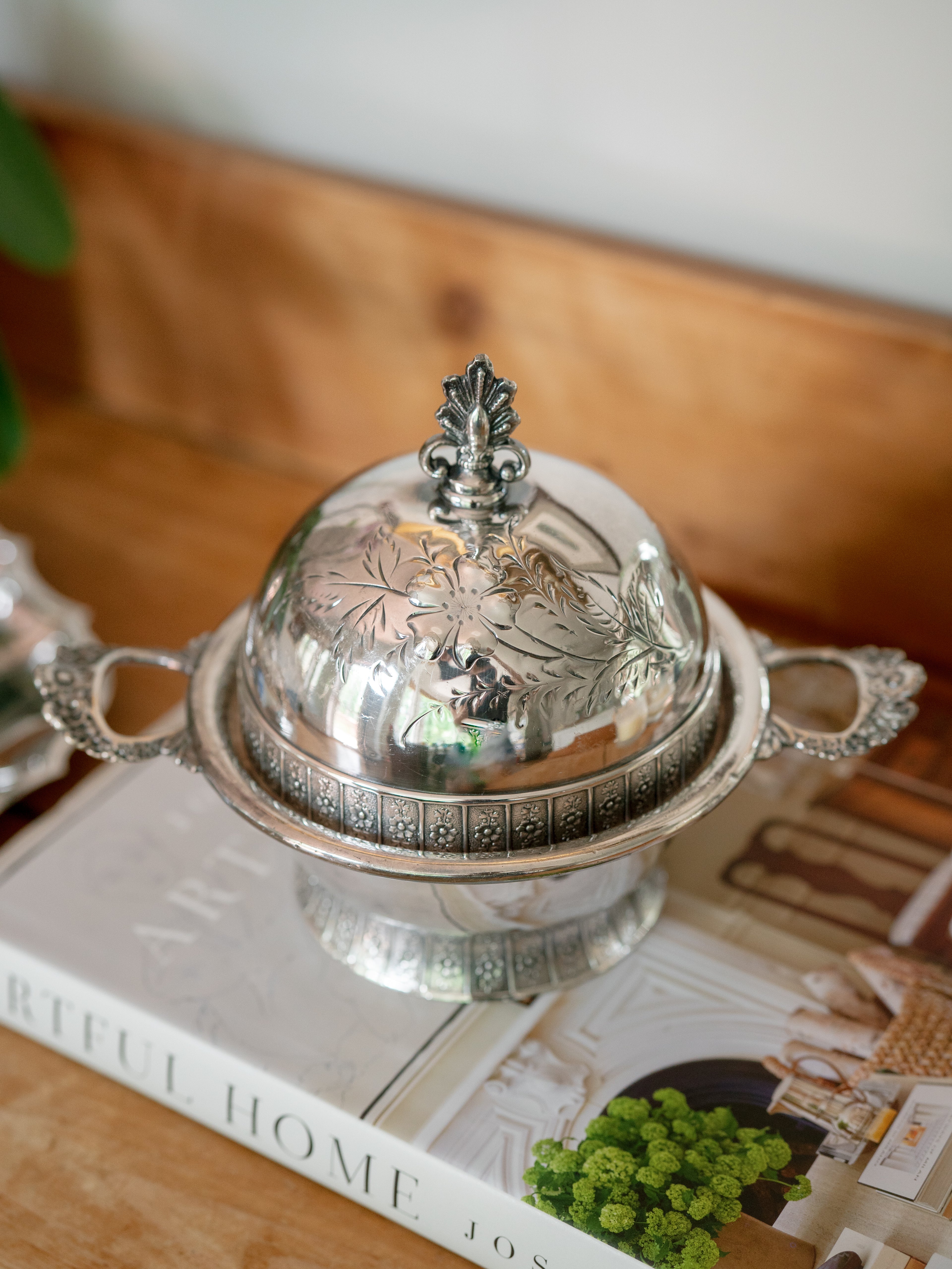 Italian Silverplate Lidded Butter Dish
