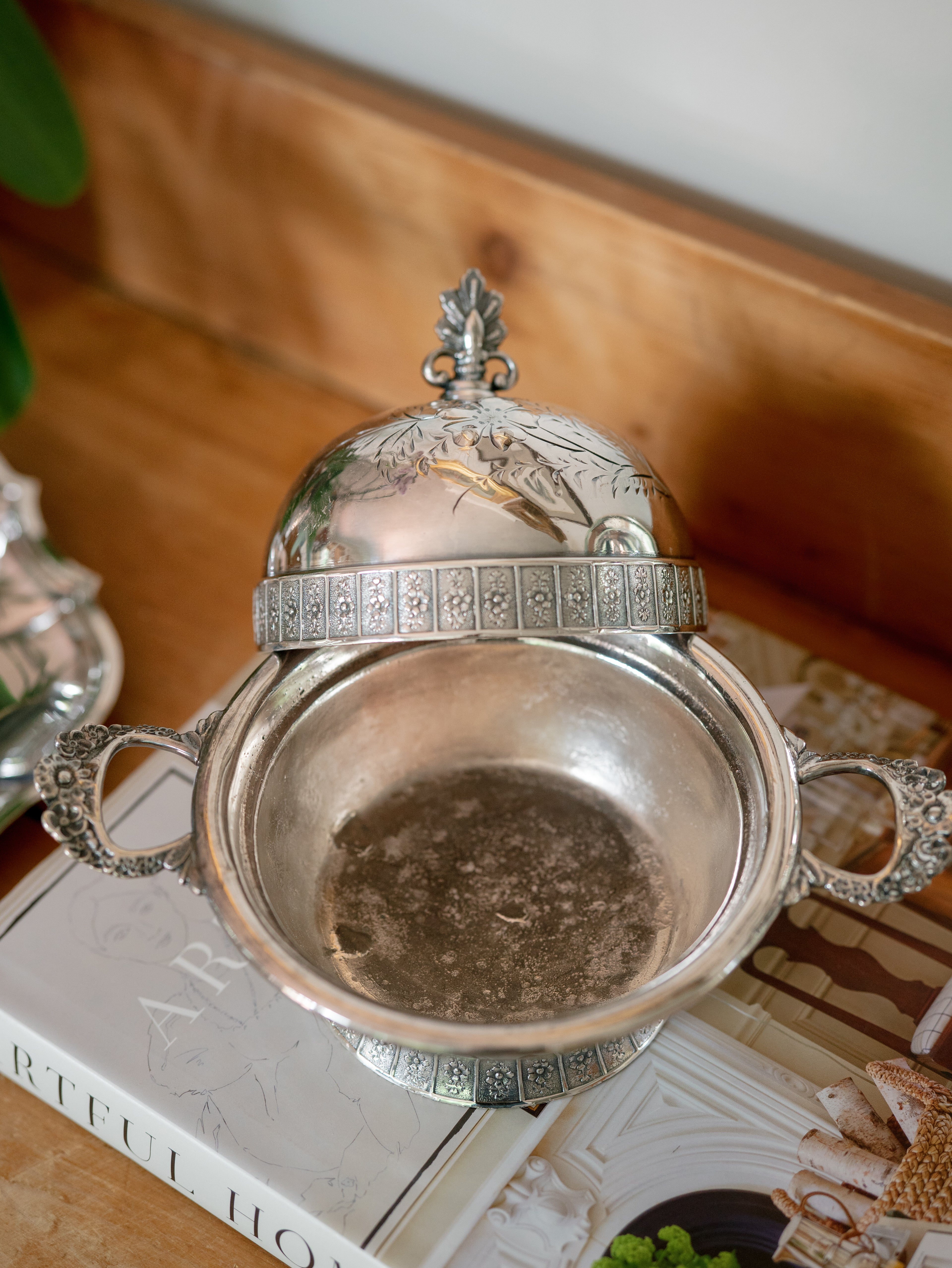 Italian Silverplate Lidded Butter Dish