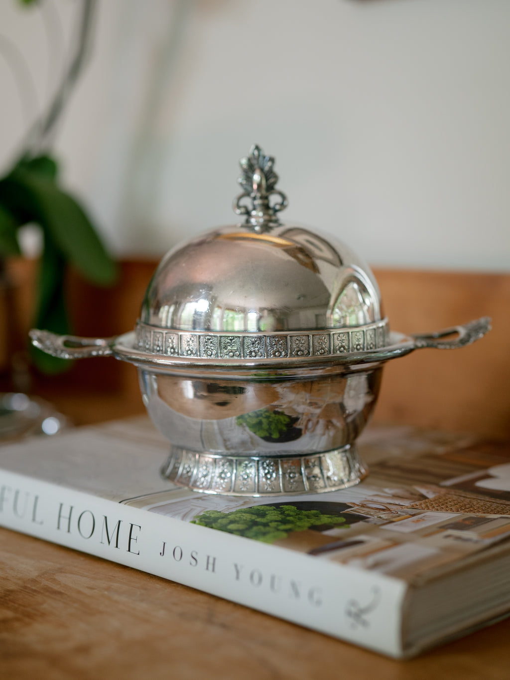 Italian Silverplate Lidded Butter Dish