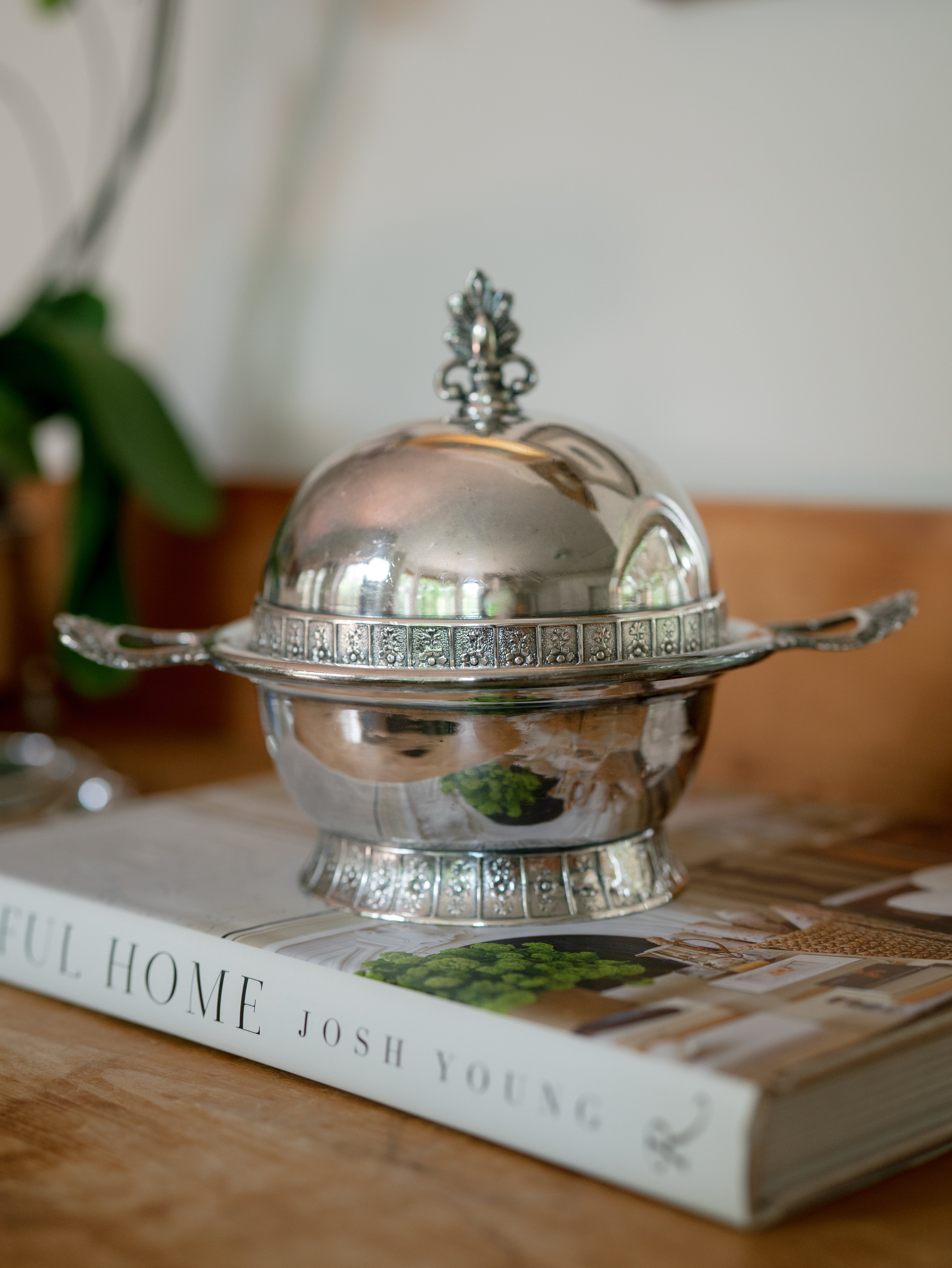 Italian Silverplate Lidded Butter Dish