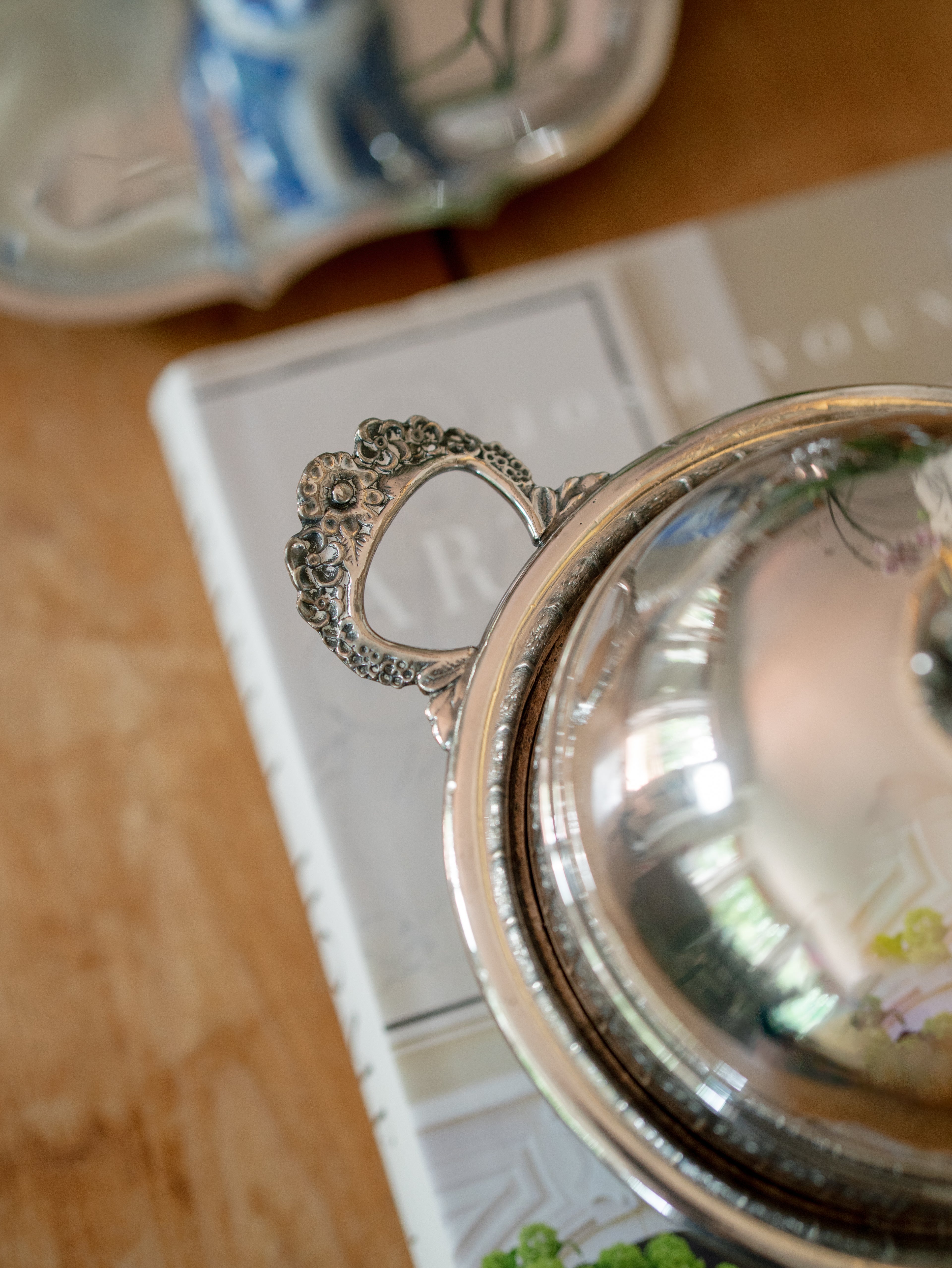 Italian Silverplate Lidded Butter Dish