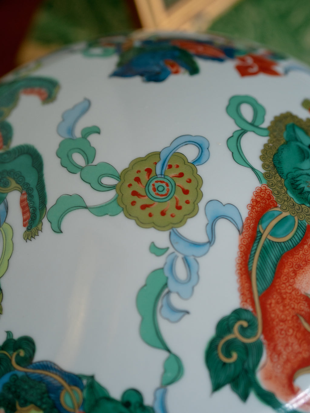 Vintage Lidded Foo Dog Bowl