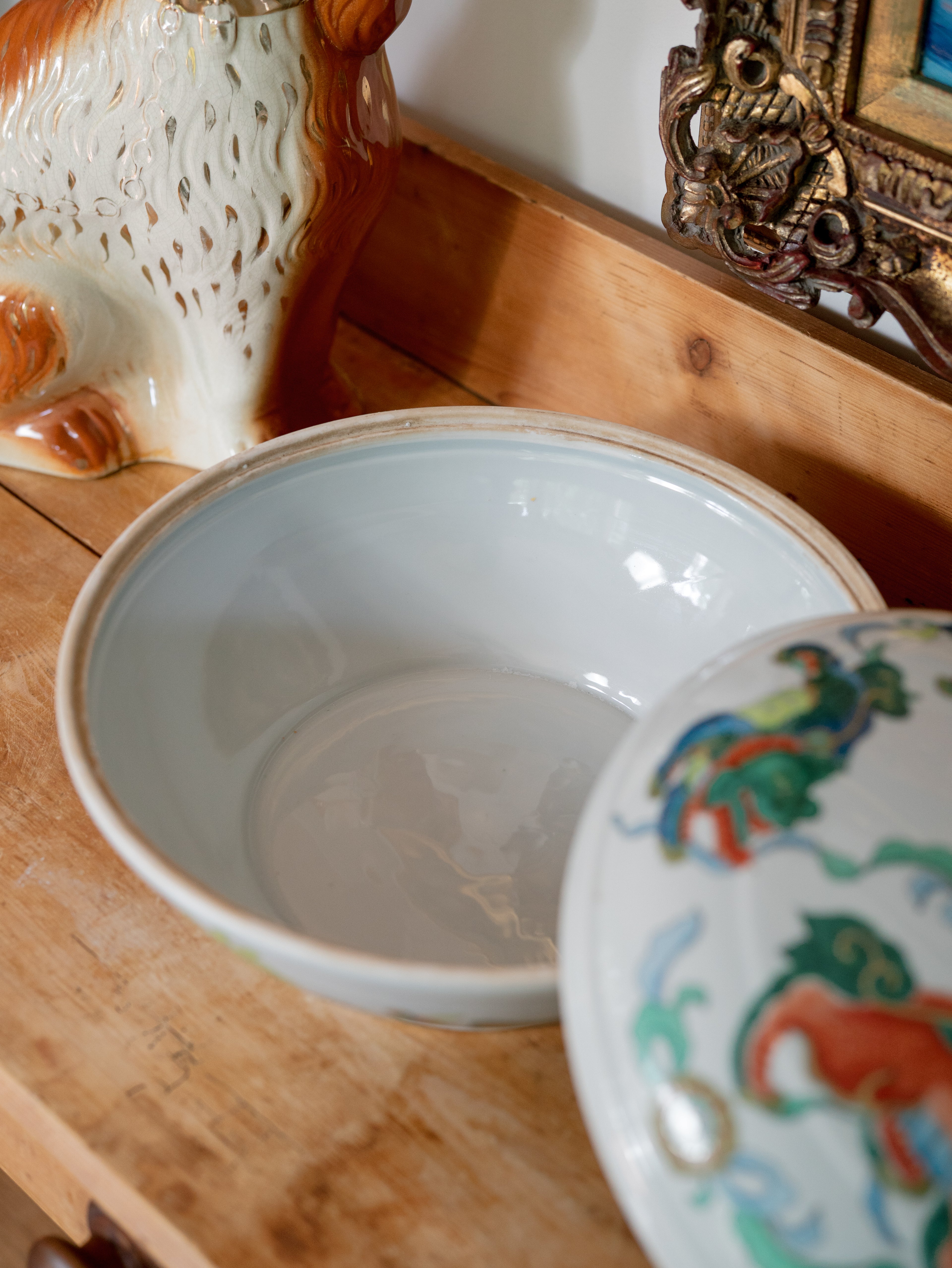Vintage Lidded Foo Dog Bowl