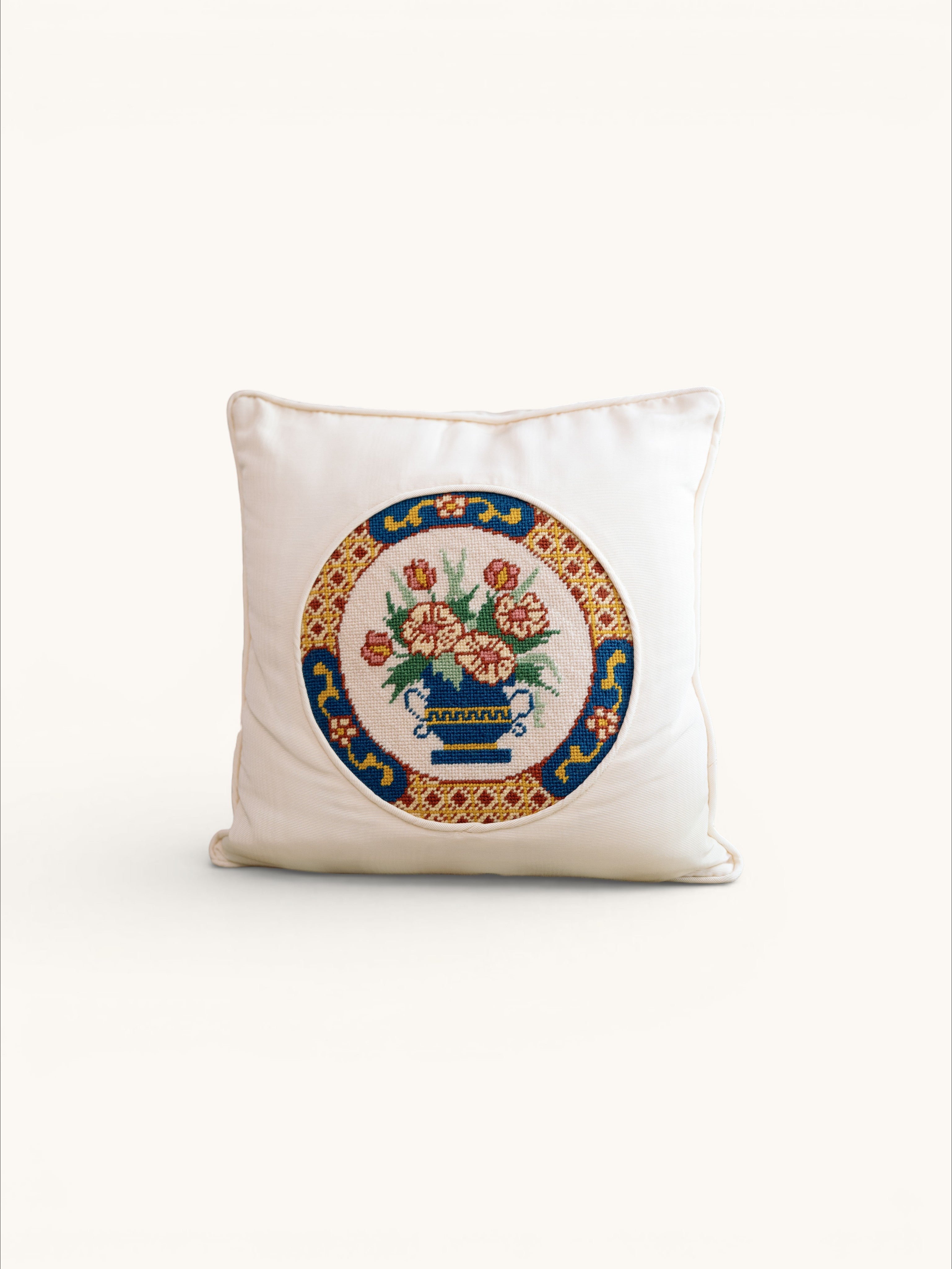 Floral Needlepoint Pillow