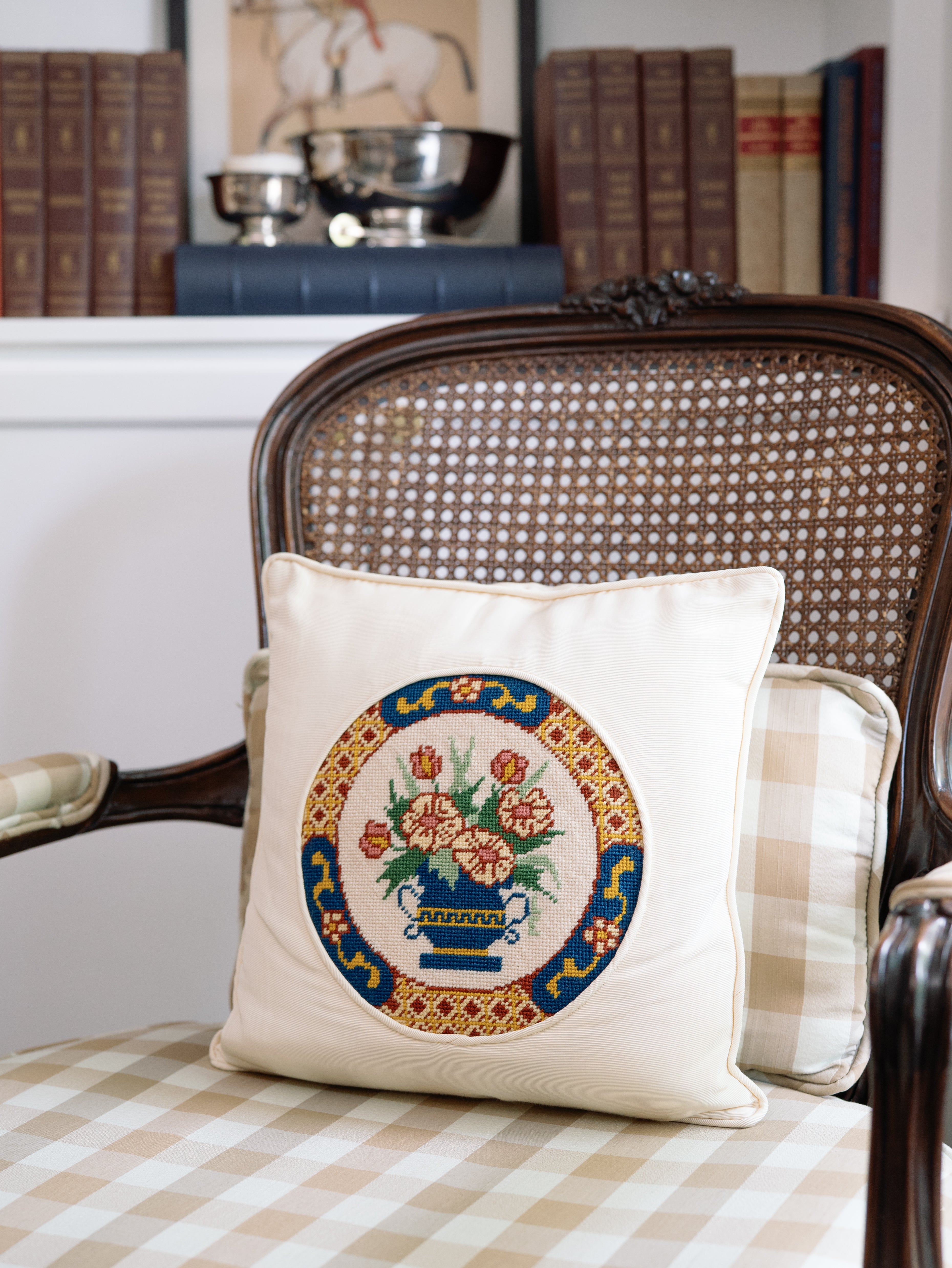 Floral Needlepoint Pillow